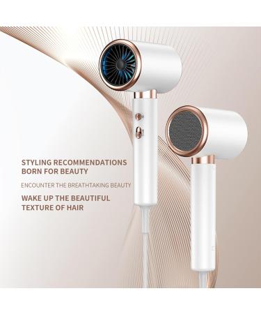 Lightning Hair Dryer - Negative Ionic Blow Dryer with Brushless Motor Fast Drying & Low Noise Includes Diffuser & Nozzle Attachments - Perfect for Home & Travel - White - Buy Online on GoSupps.com