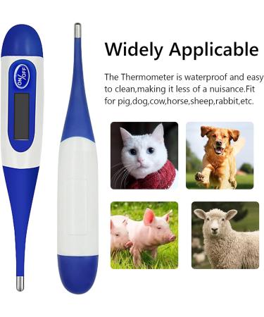 LUCHONG Animal Thermometer Digital LED Display Thermometer Fast Reading Accurate Waterproof Pet Digital Rectal Thermometer for Livestock Dogs Horse Cats Pigs Sheep - Buy Online on GoSupps.com