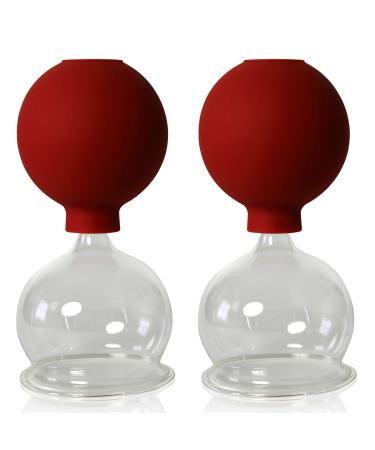 Lauschaer glass cupping glasses with ball 2 pieces 65mm for professional medicine fireless cupping cupping glass cupping glasses Lauschaer glass the original