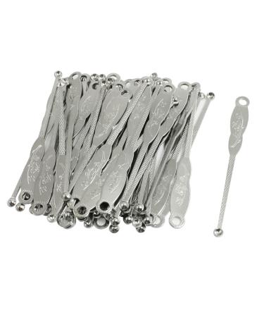 Qtqgoitem 50 Pcs Flower Pattern Metal Ear Wax Cleaner Earpick Curette Silver Tone (Model: dbb 30a f4c 83d 709)