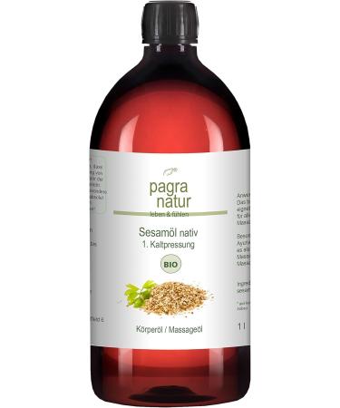 Buy Pagra Natur Organic Virgin Sesame Oil - 1L Cold Pressed Massage Oil for International Shipping - Buy Online on GoSupps.com