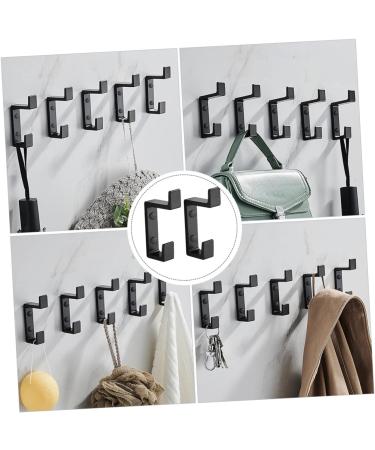 OSALADI 2pcs Up and Down Double Hook 2 Metal Clothes Home Storage Hook Towel Rack Double Fork 8.7x3cm Black - Buy Online on GoSupps.com
