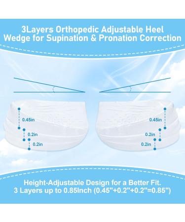 Supination & Pronation Correction Insoles - 3 Layer Adjustable Heel Wedge Inserts for Bow Legs & Knee Pain - Orthotic Foot Alignment - Women 8-12/Men 7.5-13 - Buy Online on GoSupps.com