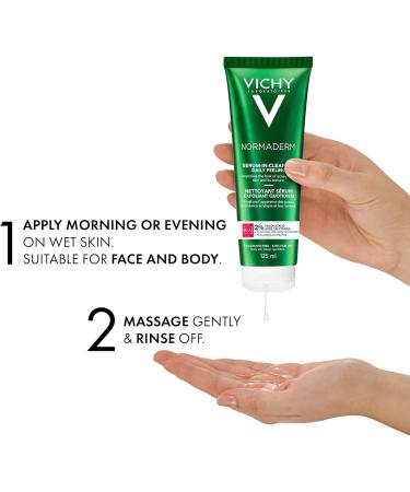 Vichy Normaderm Cleansing Serum daily peeling for impure skin against pimples and acne pimples improved skin image with glycolic and salicylic acid 125 ml - Buy Online on GoSupps.com