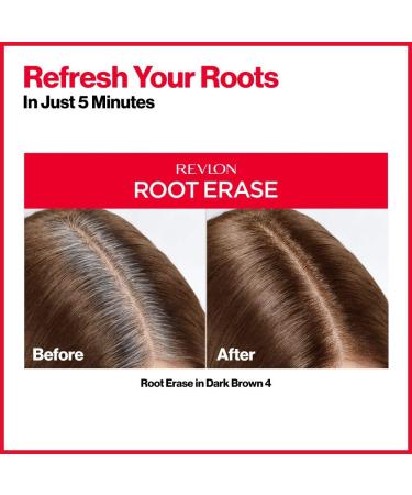 Revlon Root Erase Permanent Hair Color - Dark Brown (4) - 3.2 oz - 100% Gray Coverage - Buy Online on GoSupps.com