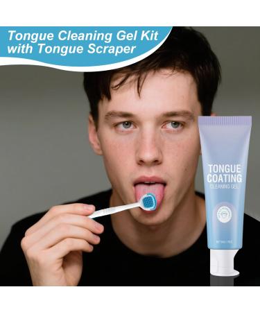Zqkimzi Tongue Cleaning Gel Scraper Set for Adults Ergonomic Care Design Breath Freshening Paste Formula Oral Hygiene Kit for Gum Sensitivity Repair Breath Home and Travel 50g - Buy Online on GoSupps.com