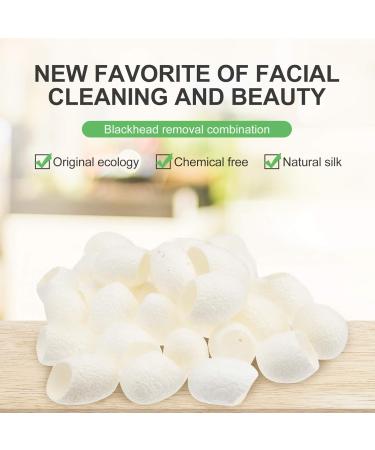 100pcs Natural Organic Silk Balls for Facial Cleaning & Whitening Exfoliation - Best eCommerce Skincare Solution - Buy Online on GoSupps.com
