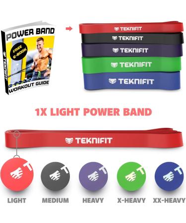 Teknifit Resistance Band - Red (Light) - Full Body Workout Solution | Home Fitness + Free Exercise Guide Download - Buy Online on GoSupps.com