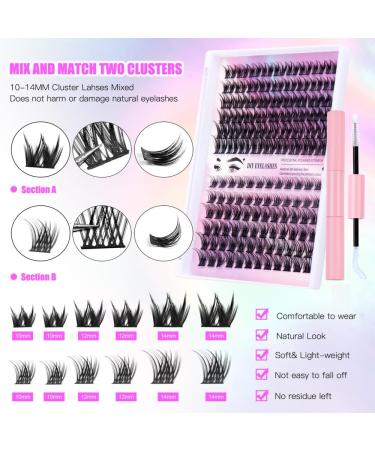 Laluerck DIY Eyelash Extension Kit Individual Lashes Cluster C Curl with Glue and Tools for Self Application at Home Set 1 - Buy Online on GoSupps.com