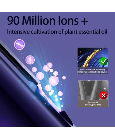 2 in 1 Ceramic Flat Iron & Curler - Professional Titanium Hair Straightener Fast Heating 0.8 Inch - Purple - Buy Online on GoSupps.com