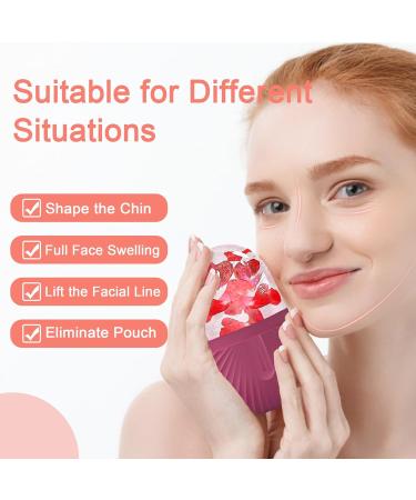 Joyeee Ice Roller - Facial Ice Scooter for Beauty Care | Reduce Swelling Shrink Pores Improve Skin Elasticity - Rose Red - Buy Online on GoSupps.com