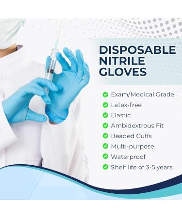 PRO DeTouch Nitrile Exam Gloves - Case of 1000, Medium | Powder Free, Latex Free Disposable Gloves for Medical, Lab, Food Service, or Beauty Business - Waterproof Synthetic Rubber Gloves 3.2 Mil - Pack of 1000 - Buy Online on GoSupps.com