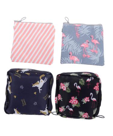 Plafope 4 pieces of women bands Storage bags Women Binding Storage Pocket Tampon Women's Women Hygiene Wall Exchange Menstrual bag Tampon bags Women Bangs Bag mini