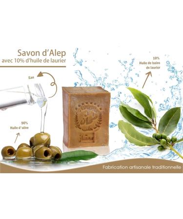 TUMELO Aleppo Original Soap 4 x 200g (800g) 90% Olive Oil 10% Bay Berry Oil + Salvon Bag - Natural Soap - Solid Hair Soap/Sho - Buy Online on GoSupps.com