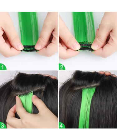12 Pcs Rainbow Party Highlights 22 inch Clip in Hair Extensions - Colorful Synthetic Hairpieces for Women, Kids, and Girls - Buy Online on GoSupps.com