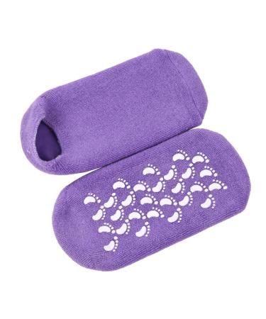 minkissy 1 Pair Gel Spa Socks Moisturizing Socks for Women Cracked Heel Socks Gel Socks Moisturizing Cotton Socks Foot Moisturizing Socks Women Spa Socks Purple Women's Repair Socks Crusty