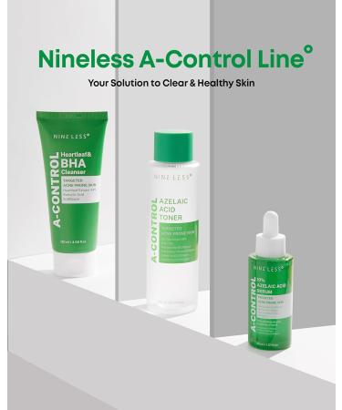 Nineless A-Control Azelaic Acid Toner with AHA & BHA - Pore Refining & Soothing Facial Toner for Acne-Prone Skin - Redness Relief & Dark Spot Corrector Korean Skincare 5.07 fl.oz - Buy Online on GoSupps.com
