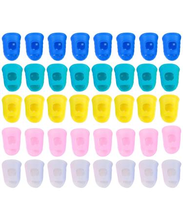 40 pcs silicone- comfortable fingertips cap finger covers for cuts silicone guitar finger tip protection heel protector eczema pebble gel child glassware fashionable
