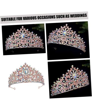 DRESSOOS Crown Headband Crown Bridal Crown Crowns for Women Rhinestone Headband Princess Crown Wedding Crown for Bride Bridal Hair Accessories Crown for Bride Wedding Zinc Alloy 17.00X17.00X9.00CM Golden - Buy Online on GoSupps.com