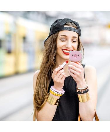 1pc Folding Vanity Mirror Makeup Mirror Small Pig Compact Mirror Cosmetic Pocket Mirror Compact Mirror for Women Compact Hand Mirror Pocket Mirror for Women Cartoon Miss Animal Abs - Buy Online on GoSupps.com