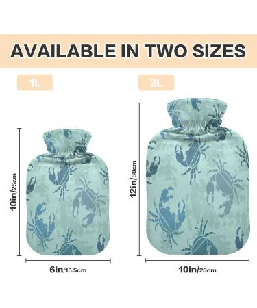 Retro Sweet Crabs 1L Hot Water Bottle - Plush Cover for Kids & Adults | Winter Heat & Comfort - Buy Online on GoSupps.com