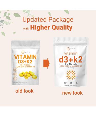 Micro Ingredients Organic Chlorella Spirulina 3000mg Tablets & Vitamin D3 5000iu + K2 100mcg Bundle 2 Pack | Cracked Cell Wall Rich in Vegan Protein & Chlorophyll | Essential Sunshine Vitamins - Buy Online on GoSupps.com