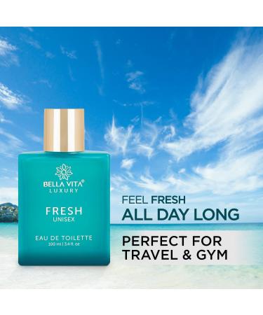 Fresh Luxury EDT Unisex Perfume Bergamot Ylang Ylang Refreshing Long Lasting Fragrance Scent Spray 100ML 3.38 Floz - Buy Online on GoSupps.com
