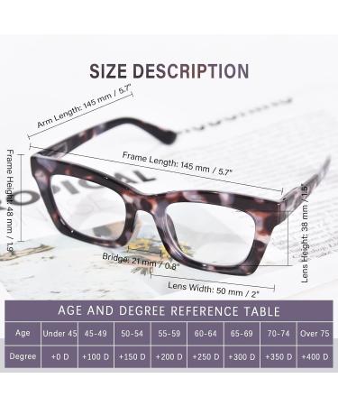 Buy Progressive Reading Glasses for Women - Oversized Blue Light Blocking 2.5x Grey Tortoise with Spring Hinges - Buy Online on GoSupps.com