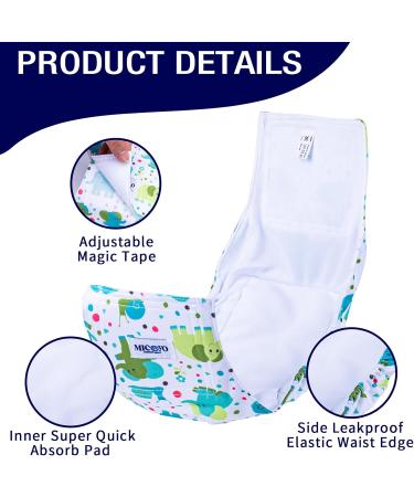 Micoooyo Washable Belly Bands for Male Dogs | Reusable Dog Diapers | Adjustable Suctionable Wrap (XSmall 3-Pack: Elephants Snails Birds) - Newborn 17.8-22.8cm Waist - Buy Online on GoSupps.com