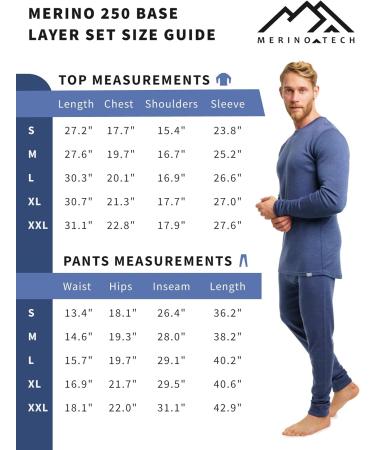 Shop Merino.tech 100% Merino Wool Underwear Set for Men - Thermal Long Sleeve Shirt Pants & Hiking Socks | XL Black - Buy Online on GoSupps.com