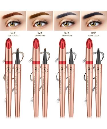 Magic Eyebrow Pencil-3D Waterproof Microblading Eyebrow Pencil Contouring Pen 4 Tipped Precise Brow Pen Magic Microblading Eyebrow Pen Natural Fine Stroke Microblading Eyebrow Pencil (ALLx4) - Buy Online on GoSupps.com
