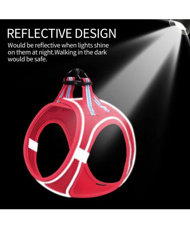Adjustable Reflective Dog Harness for Small Dogs - Breathable Anti-Train Design Ideal for Walking & Running | Heele - Rose Red (1 Pack) - Buy Online on GoSupps.com