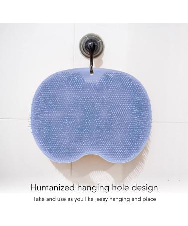 Hands-Free Foot & Back Scrubber for Shower - Multifunctional Body Brush with Suction Cup - Exfoliates, Massages, Non-Skid Mat (Blue) - Bathroom Scrubber - Buy Online on GoSupps.com