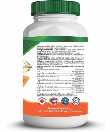 NutruLux Cough & Cold Capsules with 50mg Ocimum Tenuiflorum Halal Vegan Gelatin-Free Respiratory Health Supplement 120 Capsules (Pack of 2) - Buy Online on GoSupps.com