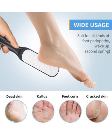 2PCS Stainless Steel Foot File Callus Remover and Scrubber Set - Dual Size Rasp for Dead Skin Removal - Pedicure Tools for Soft Feet - Washable and Reusable - Buy Online on GoSupps.com