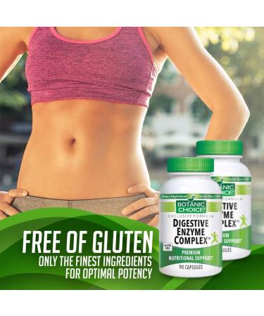 Botanic Choice Digestive Enzyme Complex - Digestive Aid for Healthy Gut Supplement for Better Digestion and Improved Nutrient Absorption to Ease Abdominal Bloating - 90 Pills - Buy Online on GoSupps.com