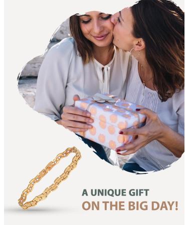 EnerCoppeX Magnetic Ankle Bracelet for Women Stainless Steel Lymph Detox Anklet 3500 Gauss Effective Magnet (SAC-0189G) - Buy Online on GoSupps.com
