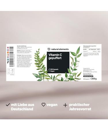 Vitamin C 500mg Capsules - 365 Premium Vegan Capsules | Buffered & pH-Neutral | Lab Tested & Made in Germany - Buy Online on GoSupps.com