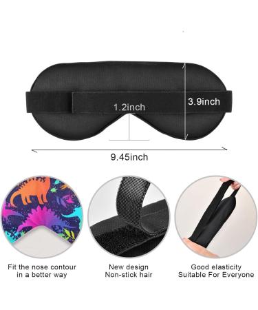 Colorful Neon Dinosaurs Sleep Mask - Light Blocking Eye Mask for Men & Women | Adjustable Strap for Travel Naps & Relaxation - Buy Online on GoSupps.com