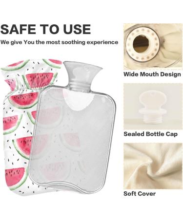 Shop Naanle Watermelon Slice Heat Bottle 1L | Transparent Hot Water Bottle with Cover for Pain Relief & Warmth Therapy - Buy Online on GoSupps.com