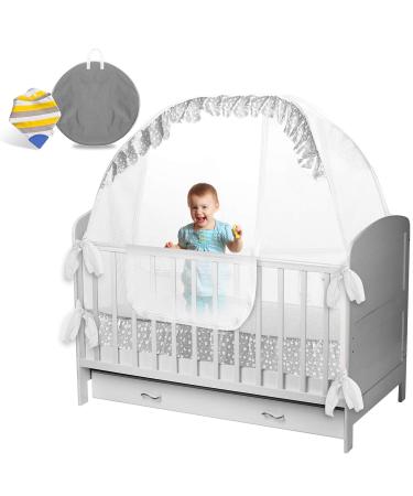 LA CHUPETA Crib Tent - Baby Mosquito Net & Crib Cover to Keep Baby from Climbing Out | Safety Pop Up Canopy, Baby Tent Crib Cover to Protect Baby from Insect Bites Gifts for Babies