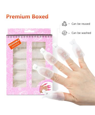 Qufiiry Nail Clips - 10 Pcs Nail Polish Remover Clips for Acrylic Art - White Soak Off UV Gel Tool - Efficient Nail Care - Buy Online on GoSupps.com