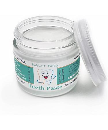 Balm Baby Teeth Paste - All Natural Fluoride-Free Kids Toothpaste with Xylitol - Sweet Orange - Made in USA - Glass Jar - Zero Waste Packaging - Buy Online on GoSupps.com