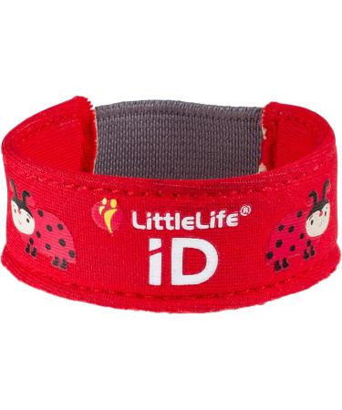 LittleLife Safety Wristband Kids iD Bracelet With iD Cards For Emergency Contact Or Medical Information Safety iD Strap Ladybird