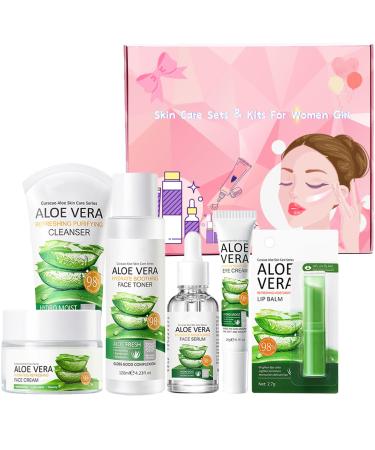 Skincare Gift Set Women - Skin Care Sets & Kits - Pamper Gifts for Women - Gift Set for Hydrating Refreshing Face (6PCS ALOE VERA) - Buy Online on GoSupps.com