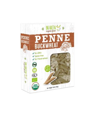 Big Green Organic Food- Organic Buckwheat Penne, 8.8oz, 100% buckwheat, Gluten-Free, Non-GMO, Vegan (1)