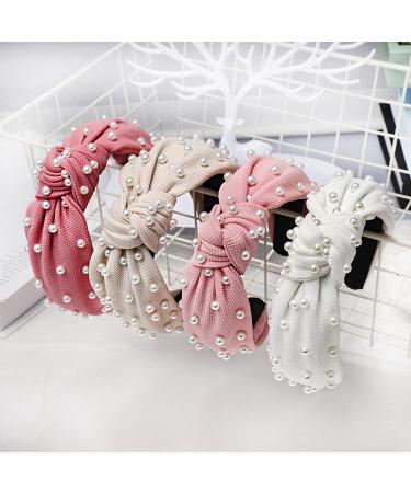LAKEMON Pearls Inlay Wide Headband for Women & Girls - Beaded Knot Hair Band Accessory - Buy Online on GoSupps.com