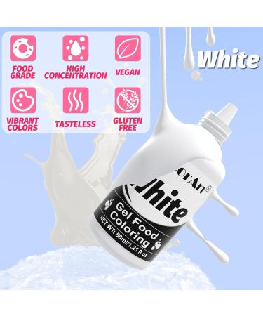 Gel Food Colouring - 50ml Paste Food Coloring Vibrant Food Dye for Slime Tasteless Concentrated Food Colouring Gel for Baking Icing Cake Decorating Frosting Easter Egg (White) - Buy Online on GoSupps.com