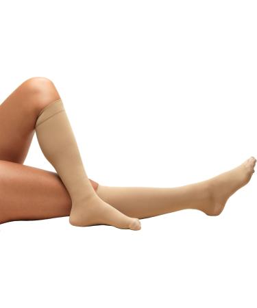 Truform Short Length Surgical Stockings | 18 mmHg Compression for Men & Women | Closed Toe Beige | Medium Size (1 Pair) - International Shipping Available - Buy Online on GoSupps.com