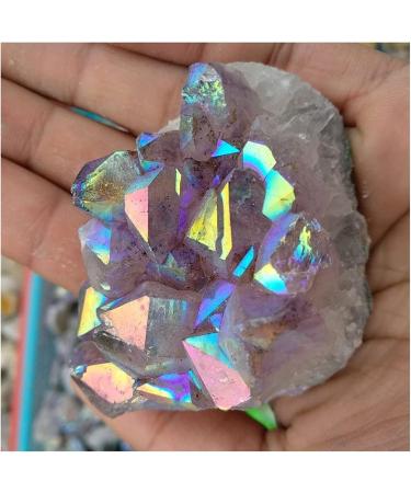 Amethyst Rough Stone 2kg Rainbow Aura Amethyst Clusters Full of Texture - Buy Online on GoSupps.com